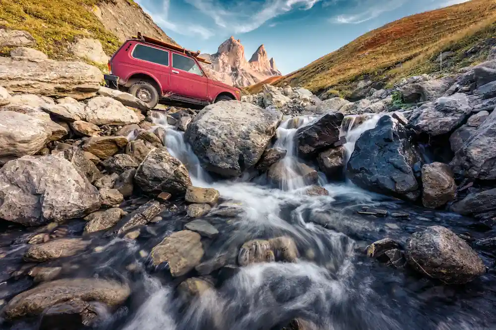 off road in mountains